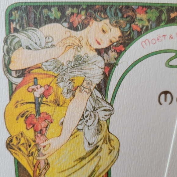 Art Nouveau Alphonse Mucha Menu Cards Set (4) ~ Elegant ~ Moët & Chandon Ad - Picture 15 of 16